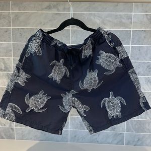 Boys Vilebrequin Swim Trunks size 14ANS in navy with turtles